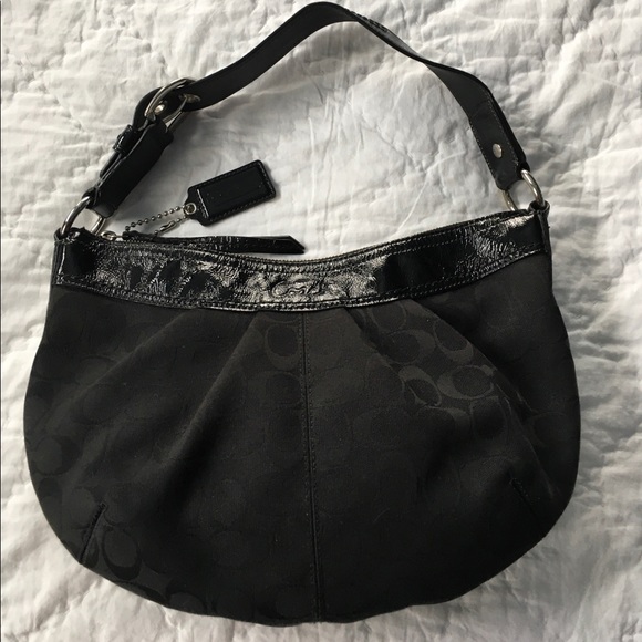 SOLD. COACH SIGNATURE LOGO JACQUARD BAG - Picture 13 of 14